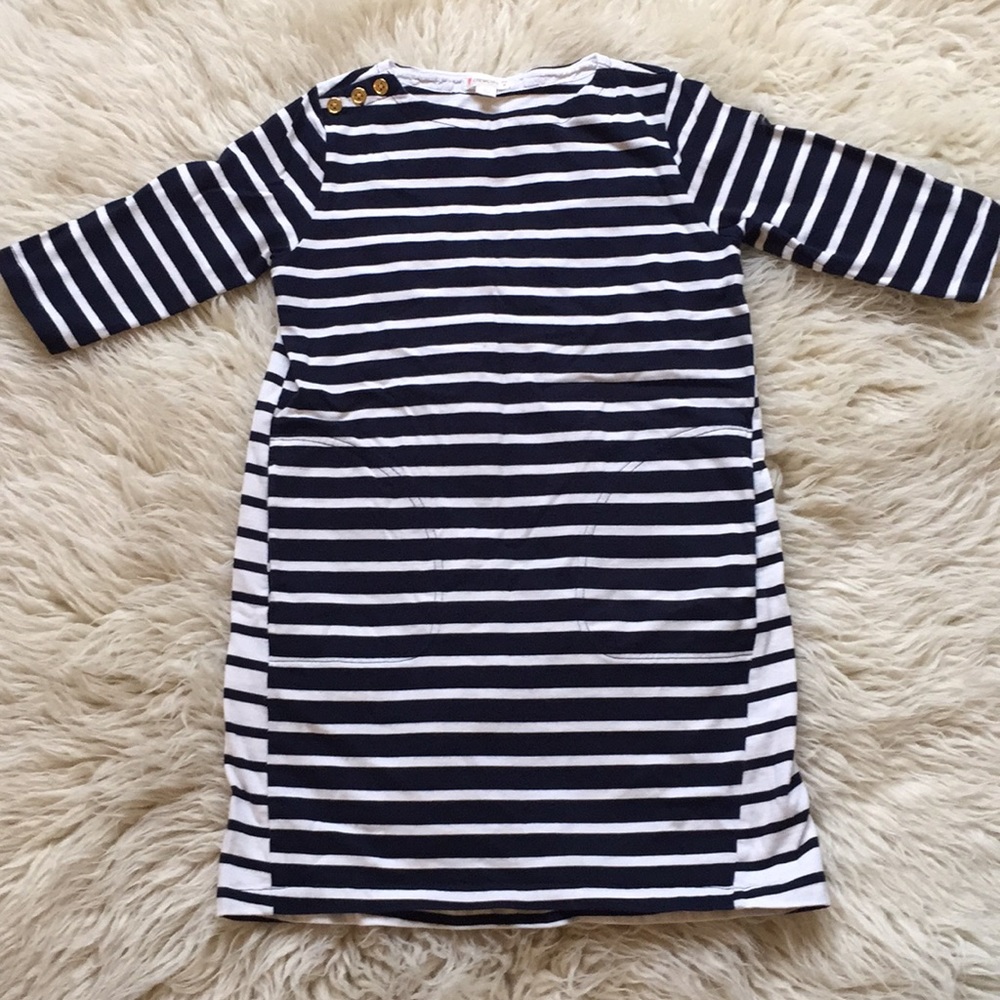 Crewcuts navy striped dress